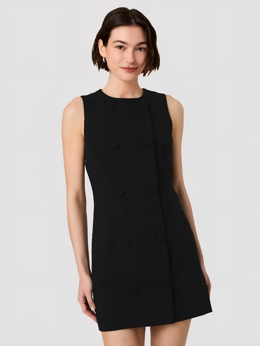 French Connection Whisper Double Breasted Mini Dress Zip Closure Size 10